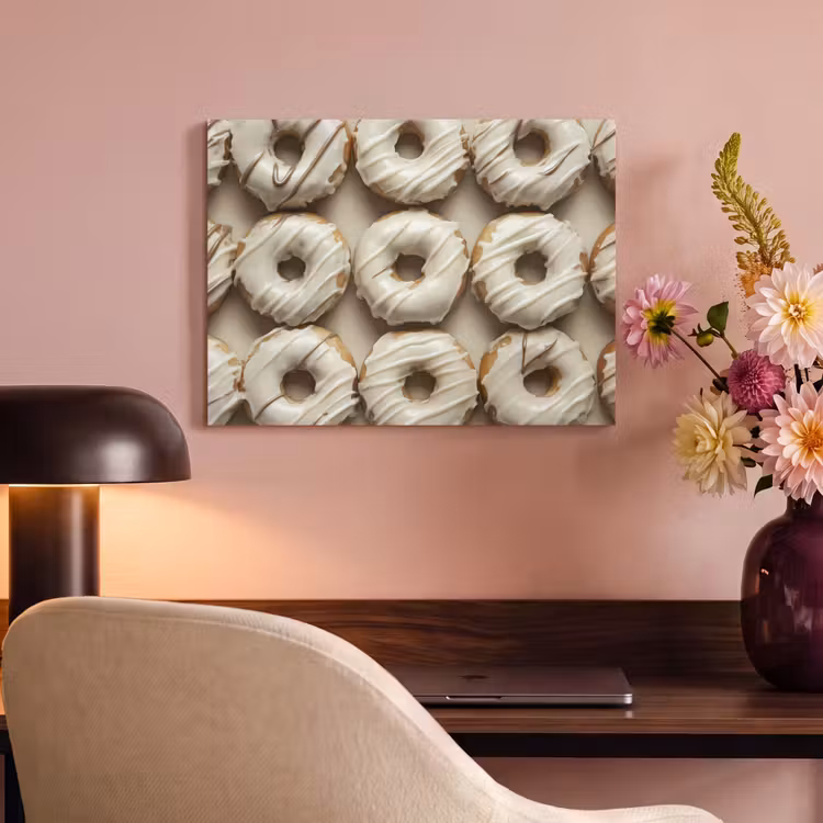 Akoestisch schilderij - Donuts - Chocolade - Wit - Beige — 4