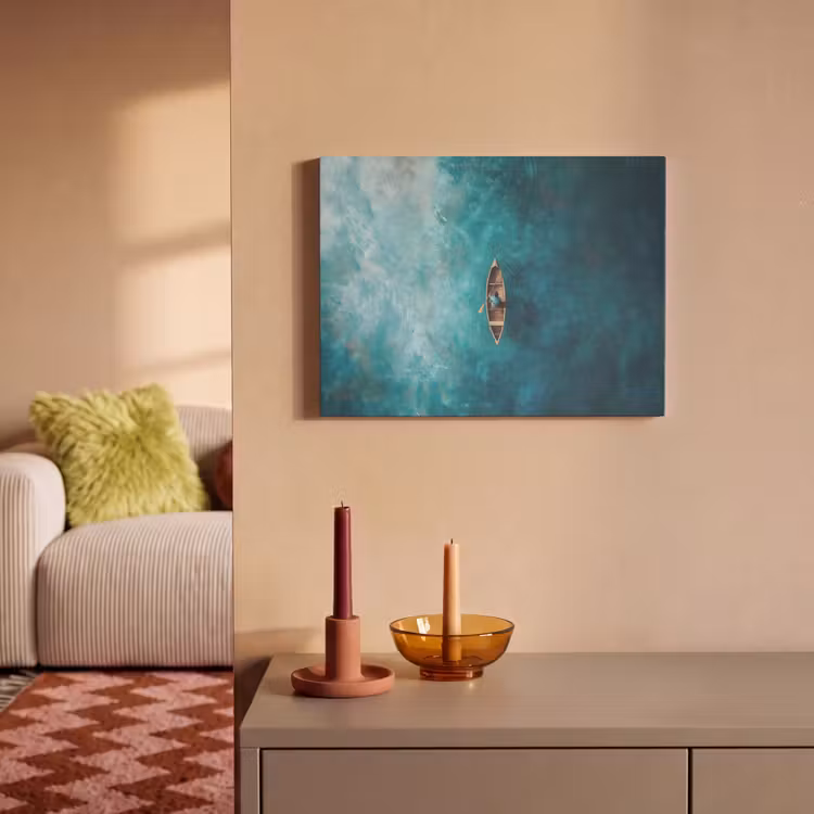 Akoestisch schilderij - Bootje - Water - Blauw — 2