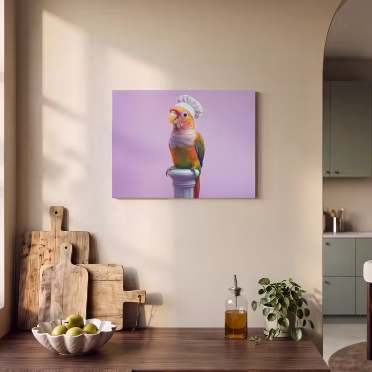 Akoestisch schilderij - Papegaai - Koksmuts - Pilaar - Vogel — 3