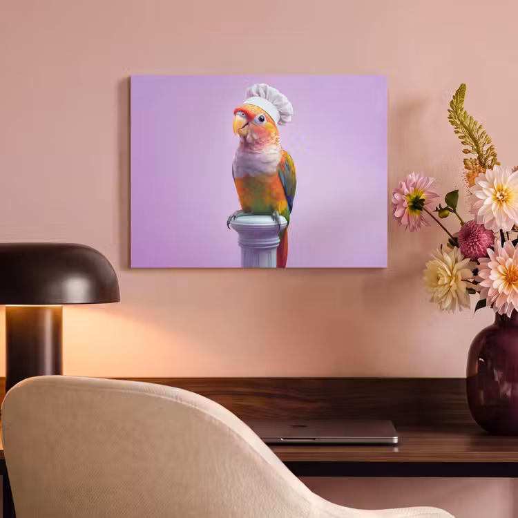Akoestisch schilderij - Papegaai - Koksmuts - Pilaar - Vogel — 4