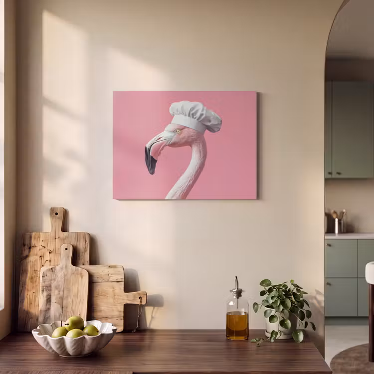 Akoestisch schilderij - Flamingo - Roze - Koksmuts - Vogel — 3