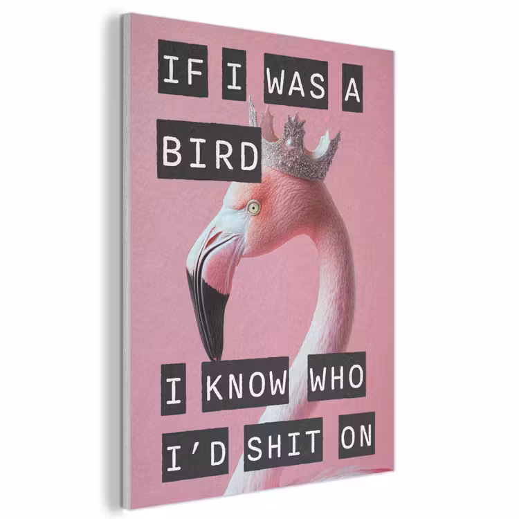 Akoestisch schilderij - Flamingo - Roze - Vogel - Decoratie — 1