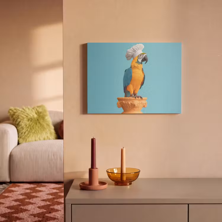 Akoestisch schilderij - Papegaai - Koksmuts - Grappig - Vogel — 2