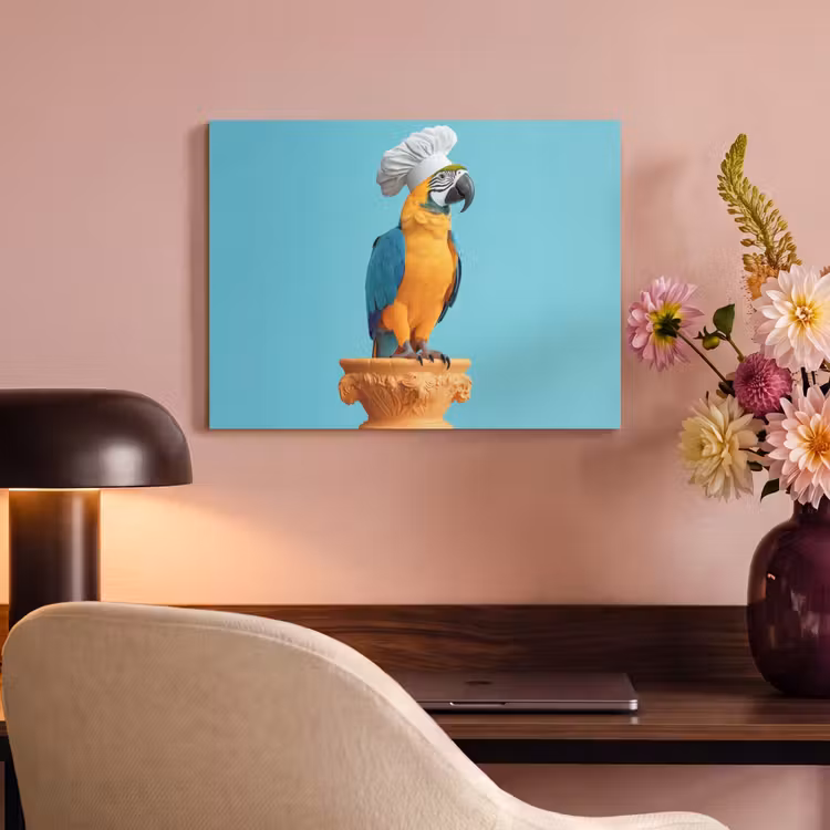 Akoestisch schilderij - Papegaai - Koksmuts - Grappig - Vogel — 4