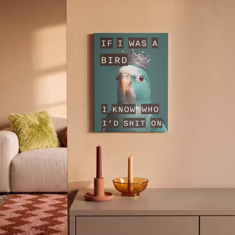 Akoestisch schilderij - Parkiet - Turquoise - Quotes - Decoratie — 2