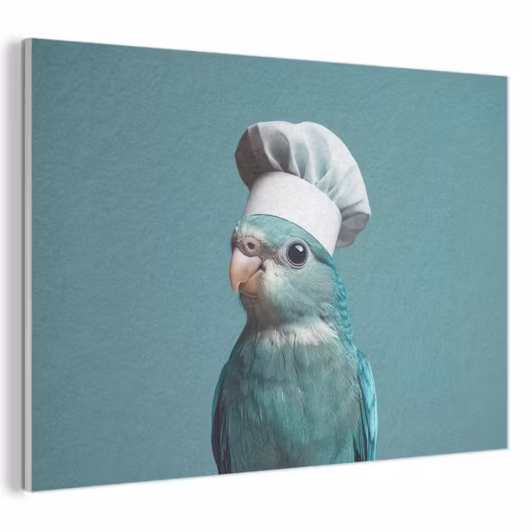 Akoestisch schilderij - Parkiet - Vogel - Koksmuts - Cute — 1