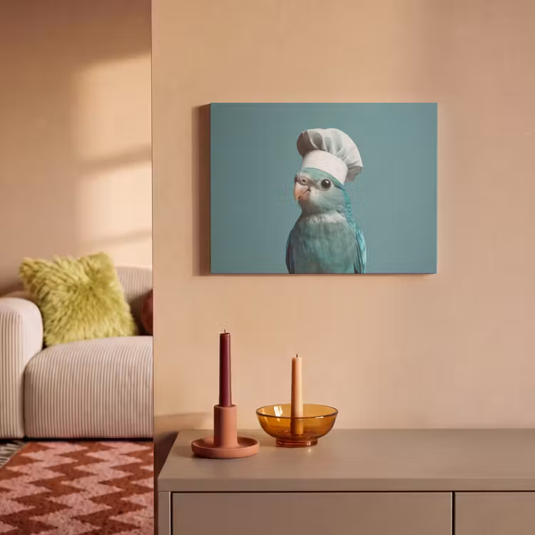 Akoestisch schilderij - Parkiet - Vogel - Koksmuts - Cute — 2