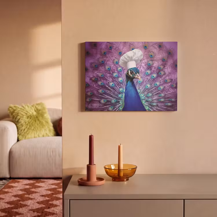 Akoestisch schilderij - Pauw - Koksmuts - Cool - Paars — 2