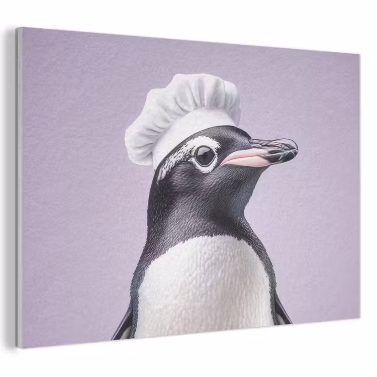 Akoestisch schilderij - Pinguïn - Koksmuts - Lief - Paars — 1