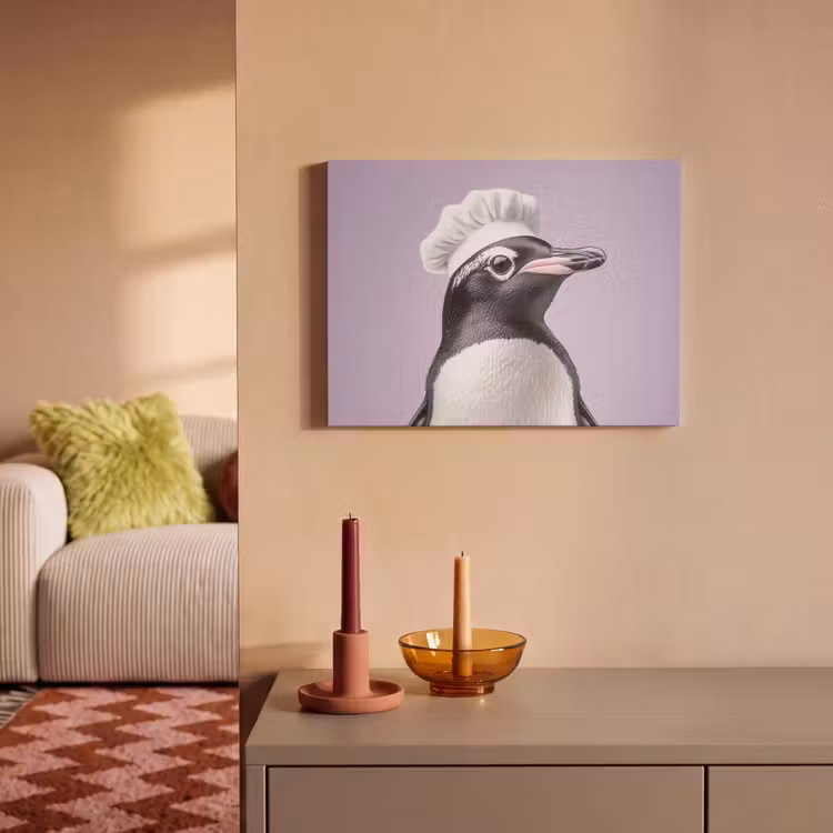 Akoestisch schilderij - Pinguïn - Koksmuts - Lief - Paars — 2