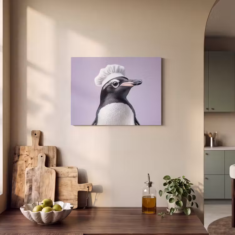 Akoestisch schilderij - Pinguïn - Koksmuts - Lief - Paars — 3