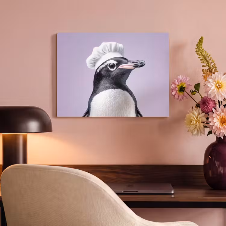 Akoestisch schilderij - Pinguïn - Koksmuts - Lief - Paars — 4