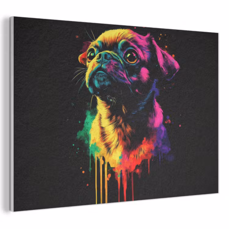 Akoestisch schilderij - Puck - Hond - Verf - Kleuren — 1