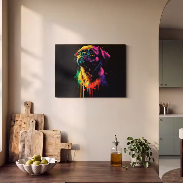 Akoestisch schilderij - Puck - Hond - Verf - Kleuren — 3