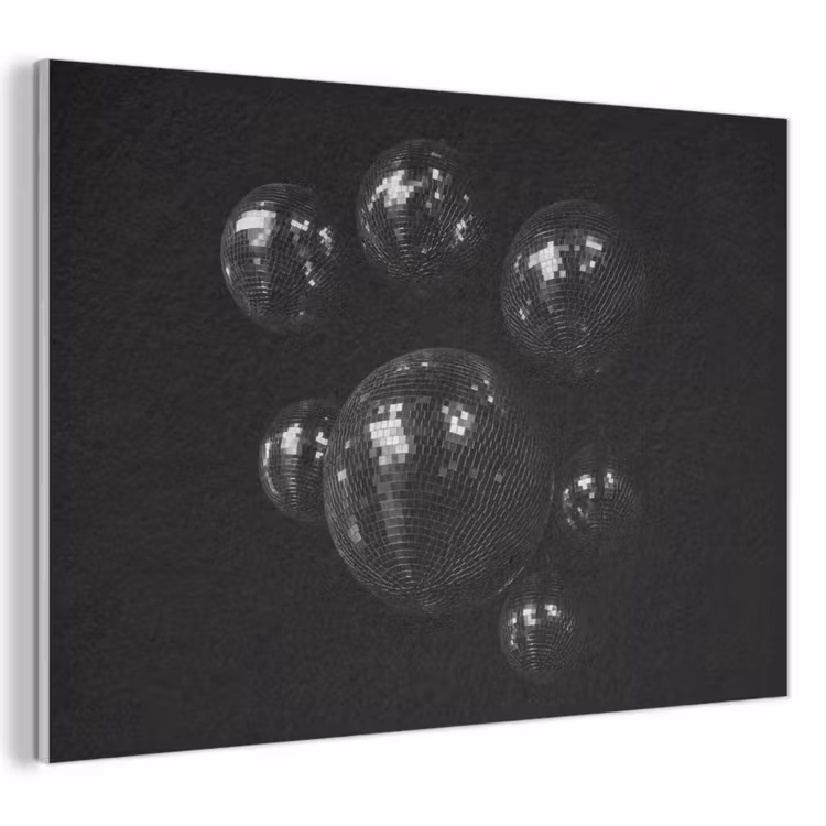 Akoestisch schilderij - Discoballen - Minimalistisch - Zwart — 1