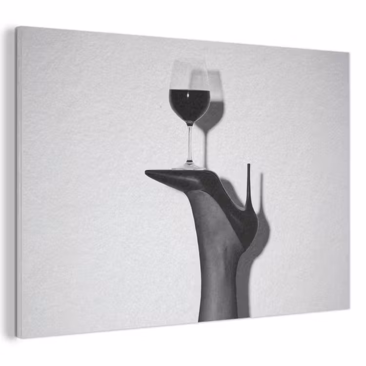 Akoestisch schilderij - Hak - Wijn - Minimalistisch - Zwart — 1