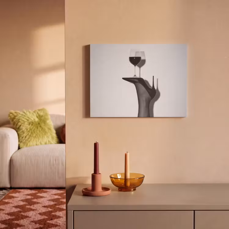Akoestisch schilderij - Hak - Wijn - Minimalistisch - Zwart — 2