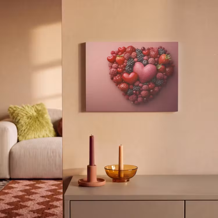 Akoestisch schilderij - Fruit - Hartjes - Aardbeien - Frambozen - Bosbessen — 2