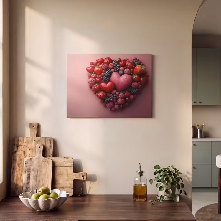 Akoestisch schilderij - Fruit - Hartjes - Aardbeien - Frambozen - Bosbessen — 3