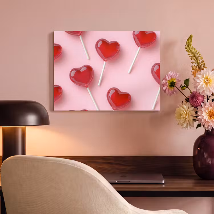 Akoestisch schilderij - Lollies - Hartjes - Roze — 4
