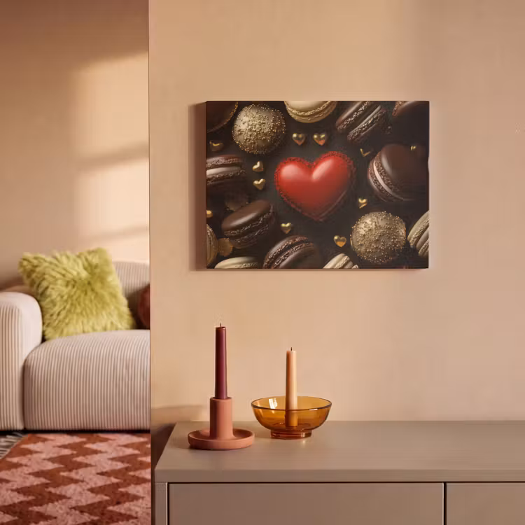 Akoestisch schilderij - Macarons - Rood - Hart — 2