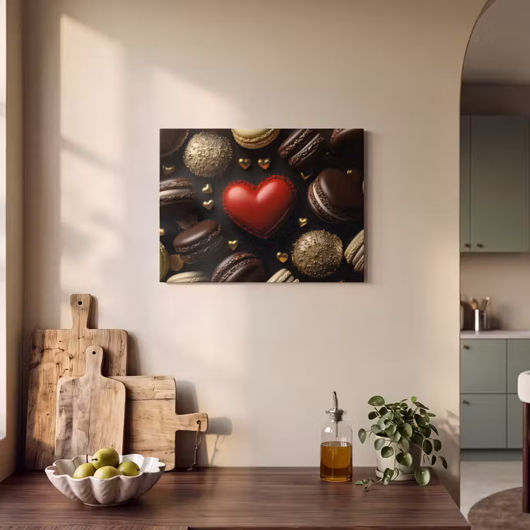 Akoestisch schilderij - Macarons - Rood - Hart — 3