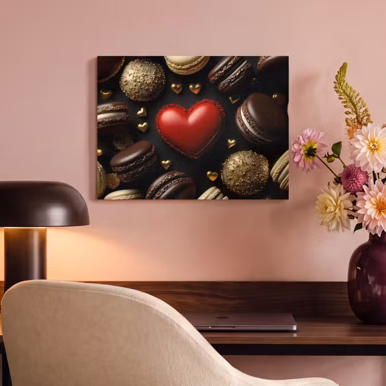 Akoestisch schilderij - Macarons - Rood - Hart — 4