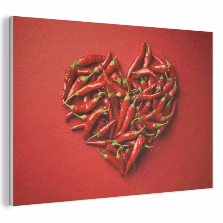 Akoestisch schilderij - Pepers - Rood - Hart — 1