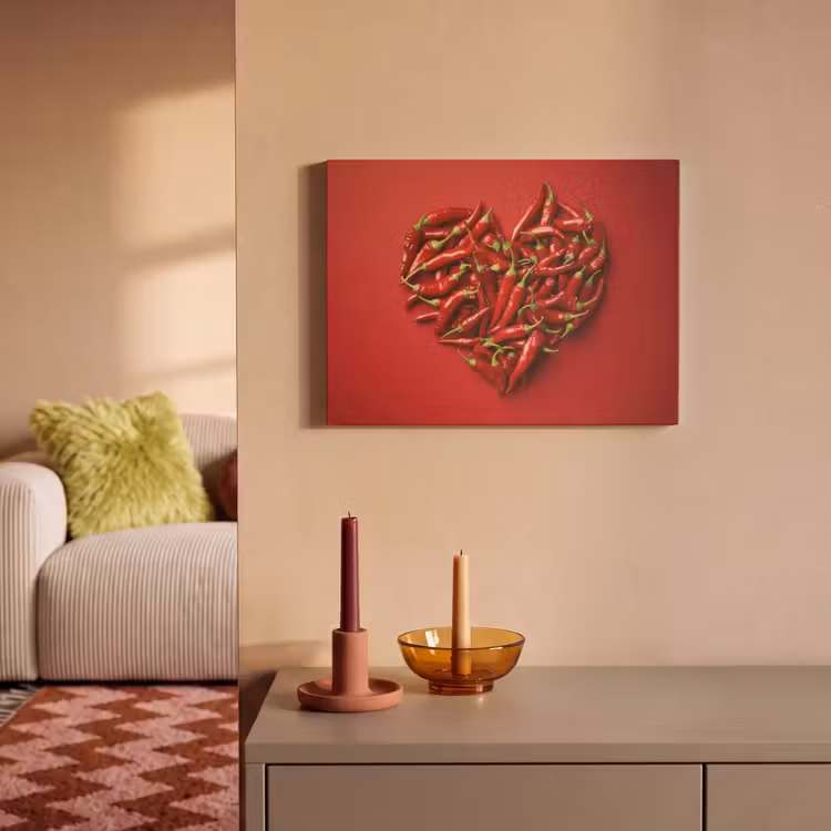 Akoestisch schilderij - Pepers - Rood - Hart — 2