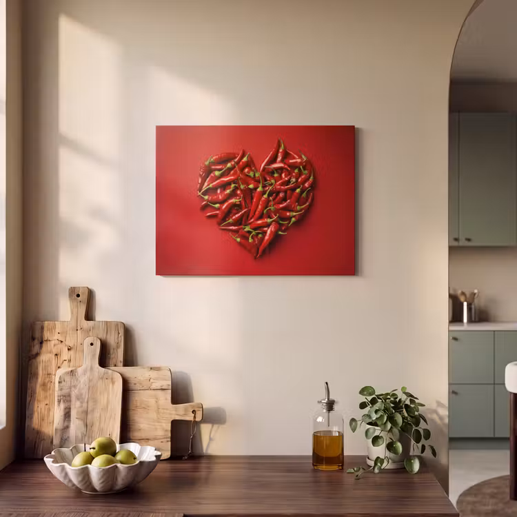 Akoestisch schilderij - Pepers - Rood - Hart — 3