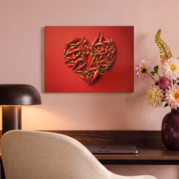 Akoestisch schilderij - Pepers - Rood - Hart — 4