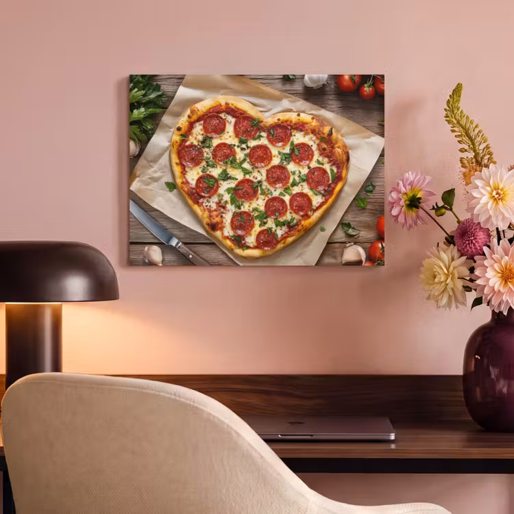 Akoestisch schilderij - Pizza - Hart - Pepperoni - Tomaat — 4