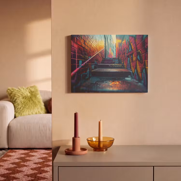 Akoestisch schilderij - Architectuur - Neon - Trap - Graffiti — 2