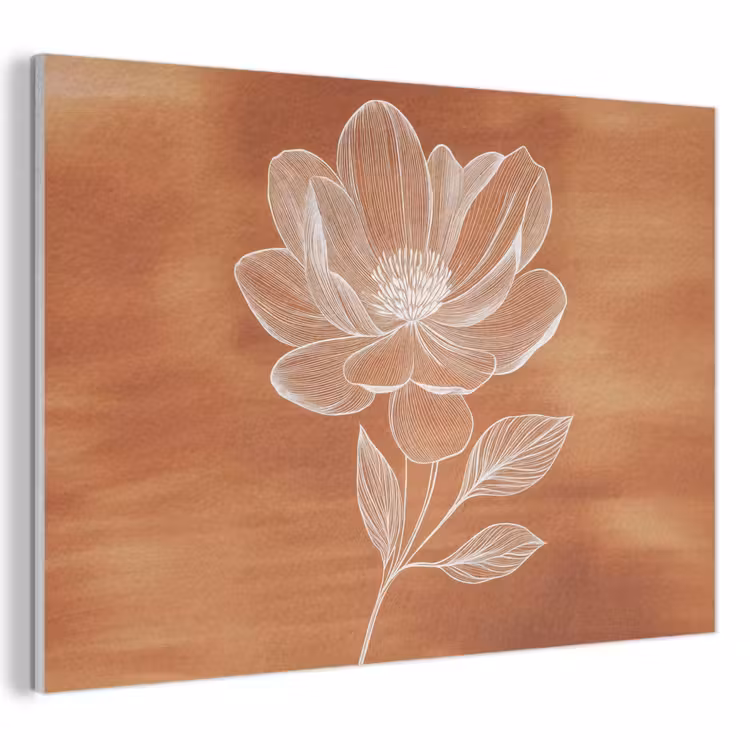 Akoestisch schilderij - Bloem - Minimalistisch - Wit — 1