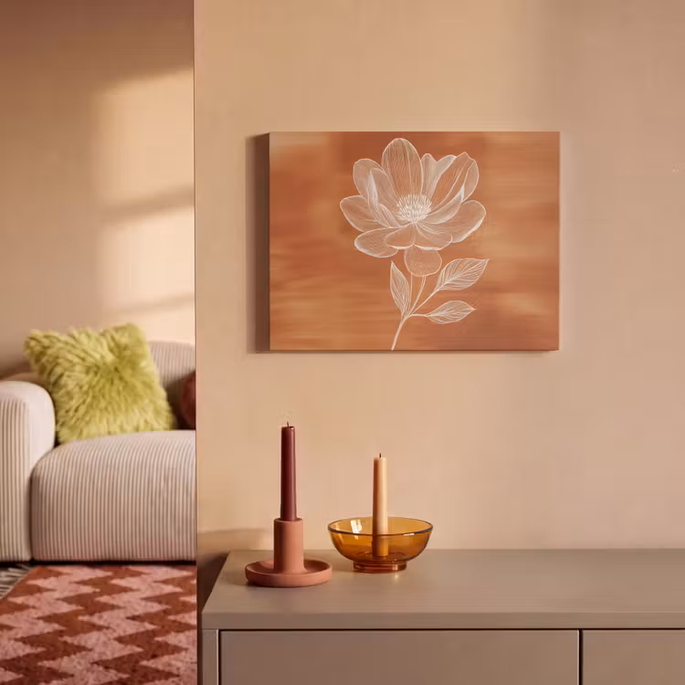 Akoestisch schilderij - Bloem - Minimalistisch - Wit — 2