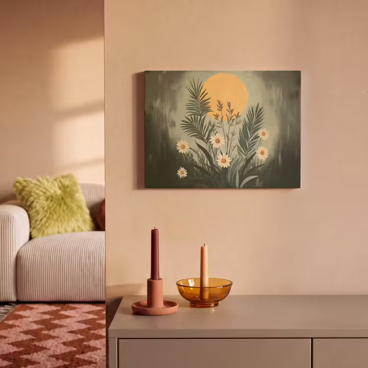 Akoestisch schilderij - Bloemen - Bladeren - Zon - Groen — 2