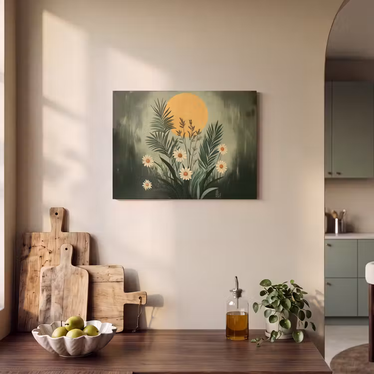 Akoestisch schilderij - Bloemen - Bladeren - Zon - Groen — 3