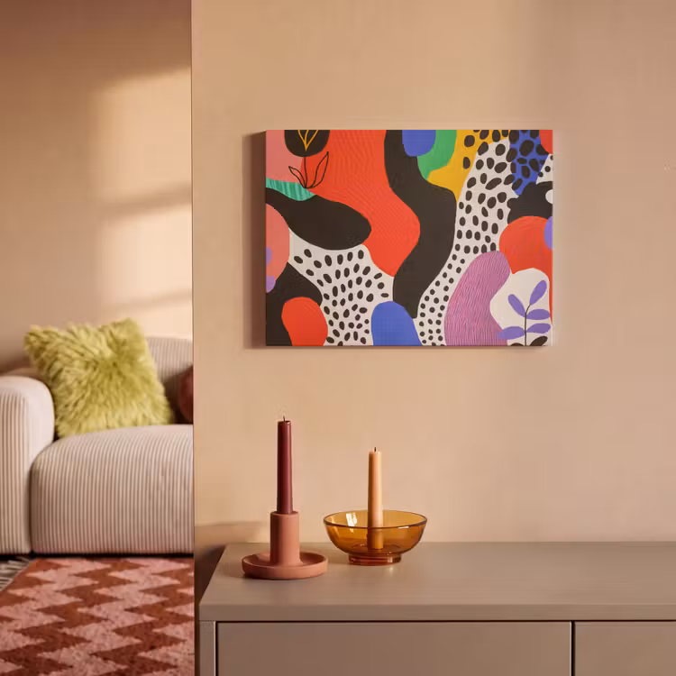 Akoestisch schilderij - Abstract - Vormen - Kleuren - Stippen — 2