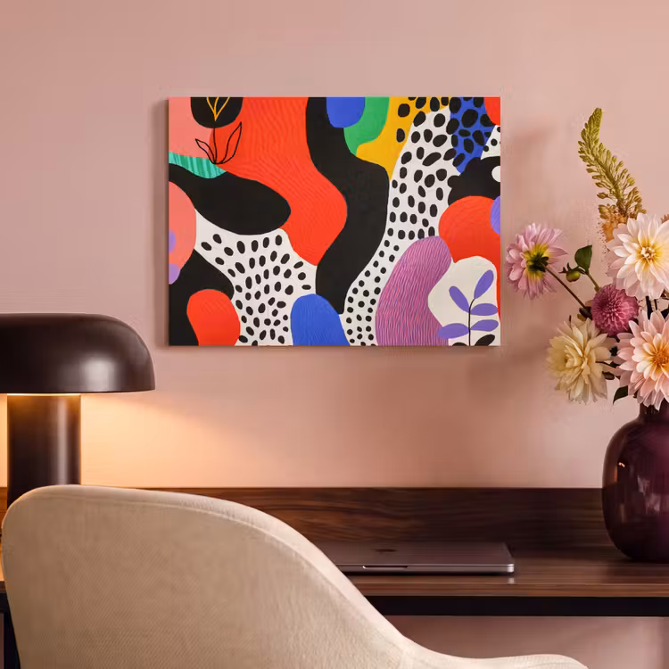 Akoestisch schilderij - Abstract - Vormen - Kleuren - Stippen — 4