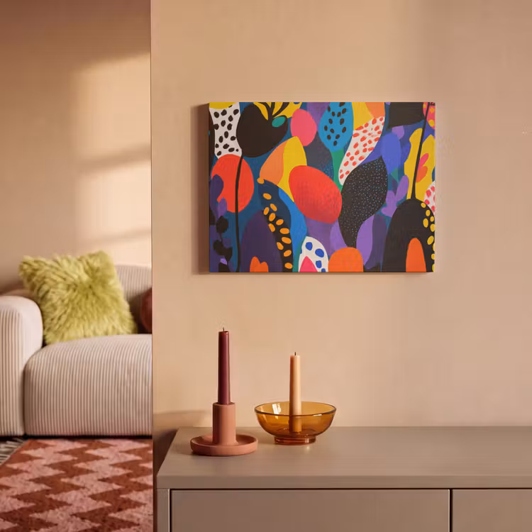 Akoestisch schilderij - Bloemen - Bladeren - Abstract - Rood — 2