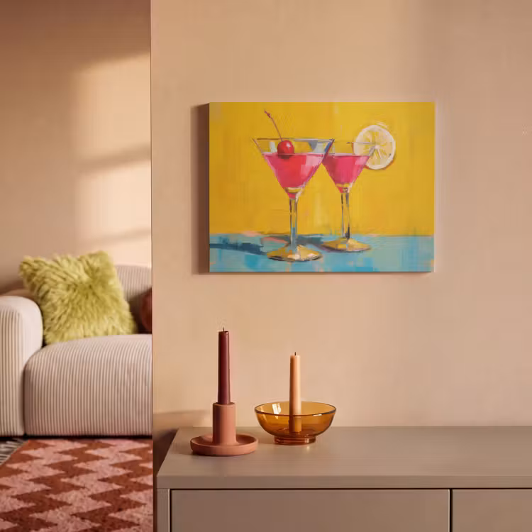 Akoestisch schilderij - Glazen - Cocktail - Citroen - Kers — 2