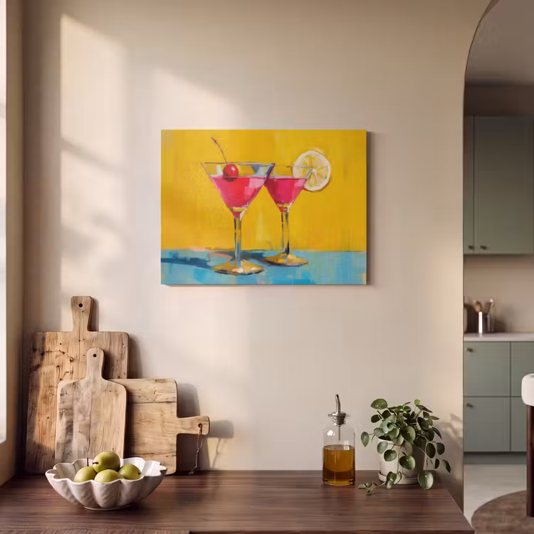 Akoestisch schilderij - Glazen - Cocktail - Citroen - Kers — 3