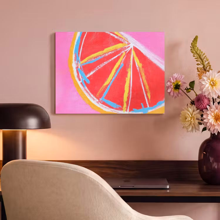 Akoestisch schilderij - Grapefruit - Geschilderd - Roze - Strepen — 4