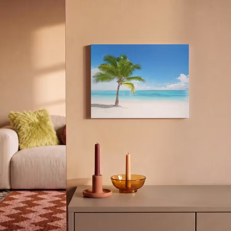 Akoestisch schilderij - Palmboom - Strand - Zee - Zomer — 2