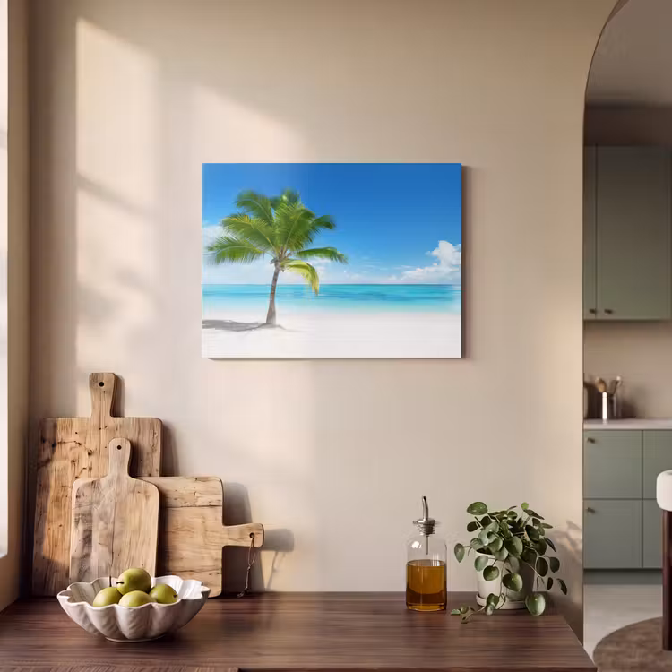 Akoestisch schilderij - Palmboom - Strand - Zee - Zomer — 3