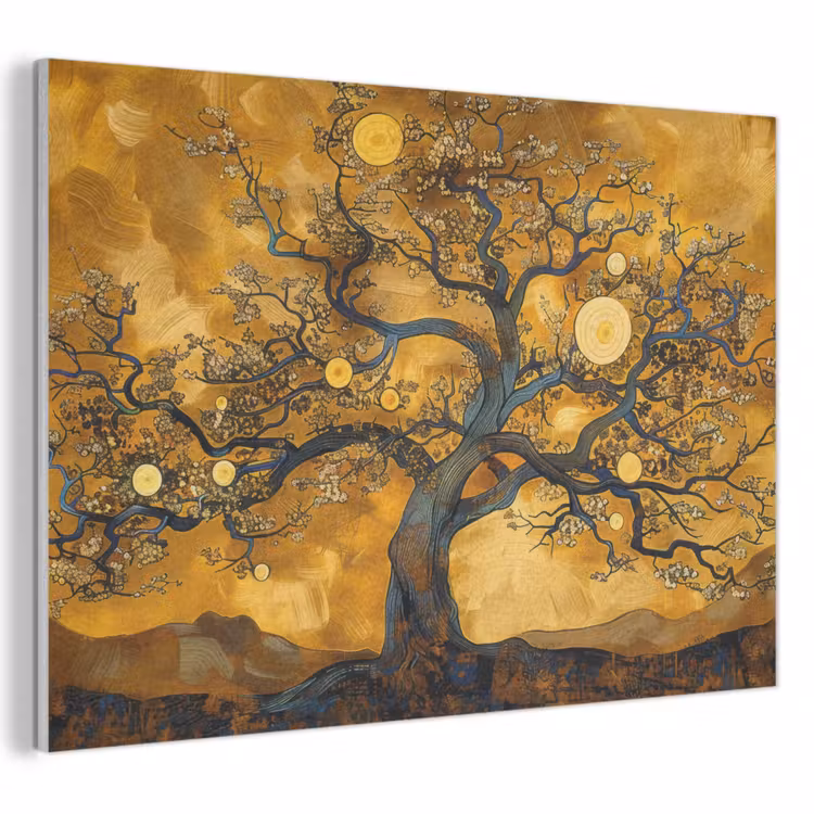 Akoestisch schilderij - Boom - Levensboom - Abstract - Goud — 1