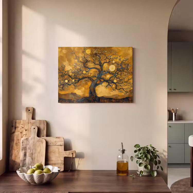 Akoestisch schilderij - Boom - Levensboom - Abstract - Goud — 3