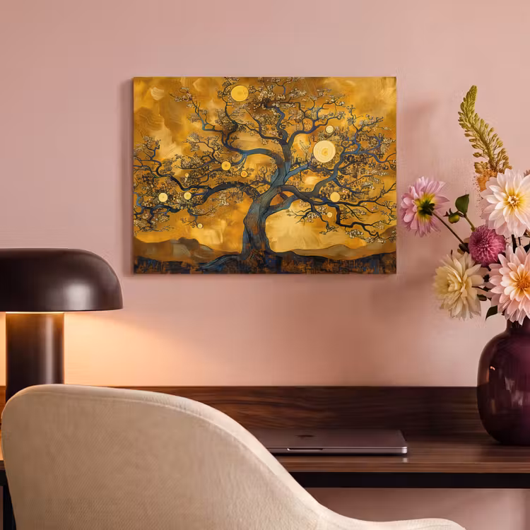 Akoestisch schilderij - Boom - Levensboom - Abstract - Goud — 4
