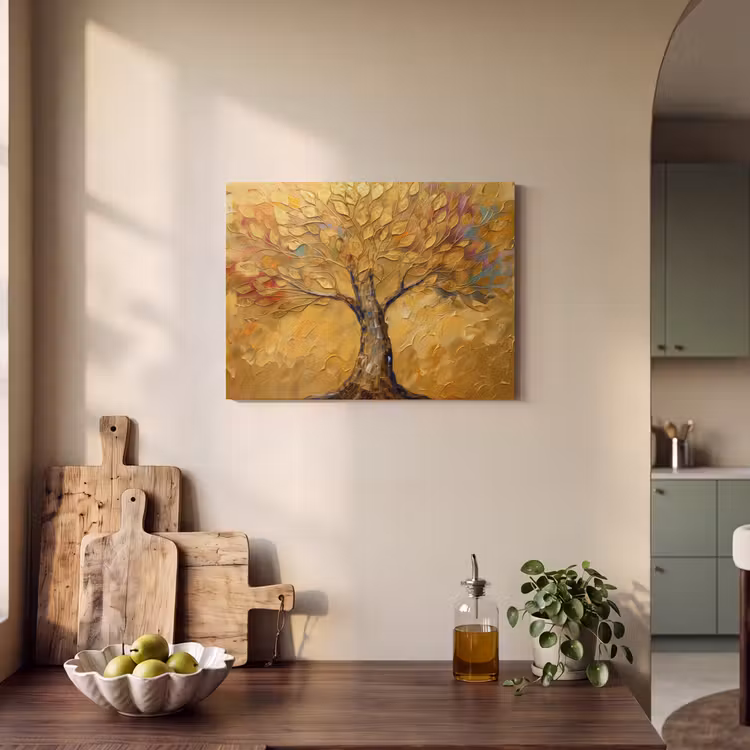 Akoestisch schilderij - Goud - Boom - Abstract - Modern — 3
