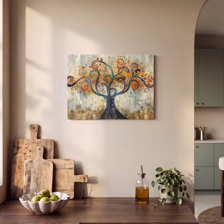 Akoestisch schilderij - Kunst - Levensboom - Botanisch - Abstract — 3
